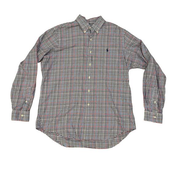 Ralph Lauren Other - Ralph Lauren Tattersall Plaid OCBD Shirt Men's L Cotton Pony